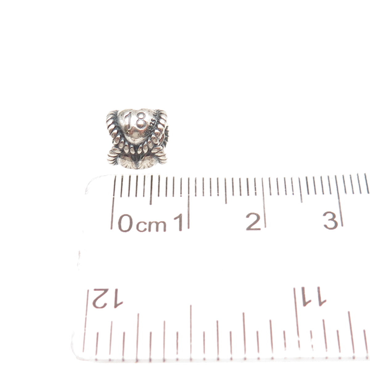 PANDORA 925 Sterling Silver 18th Birthday Heart Slide Bead Charm