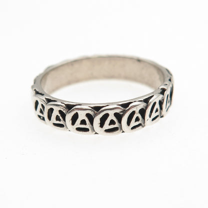 925 Sterling Silver Vintage Alcoholics Anonymous Oxidized Band Ring Size 9