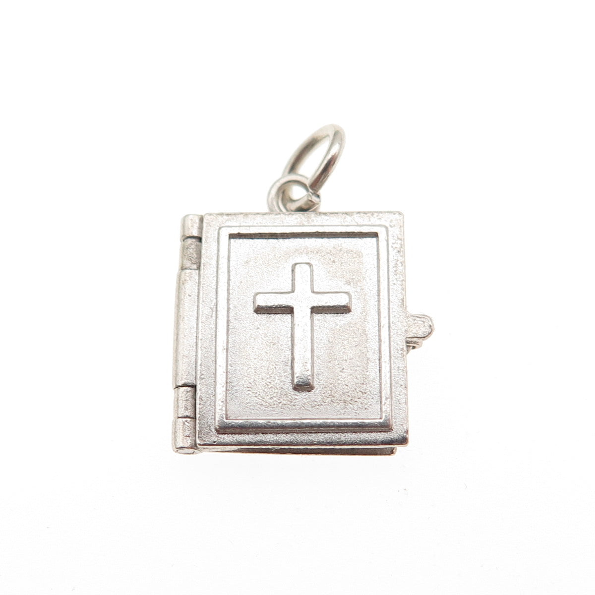 925 Sterling Silver Vintage Bible Locket Mini Charm Pendant
