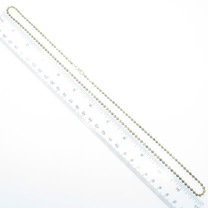 925 Sterling Silver Gold Plated Italy Diamond-Cut Ball Beaded Chain Necklace 24"