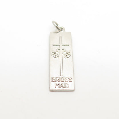 925 Sterling Silver Vintage Antaya "Bridesmaid" Cross Pendant