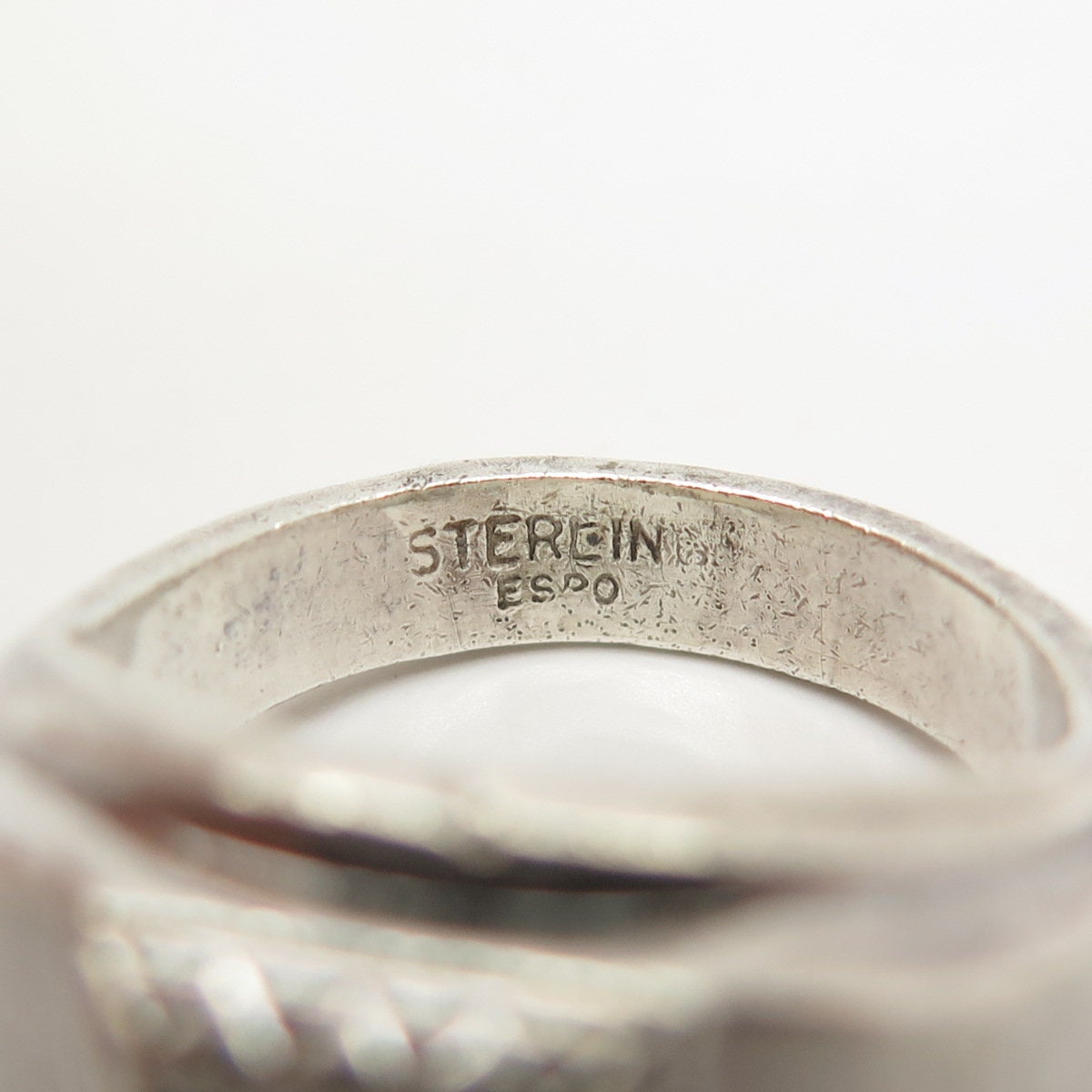 925 Sterling Silver Antique J. Esposito C Z Ring Size 8 3/4