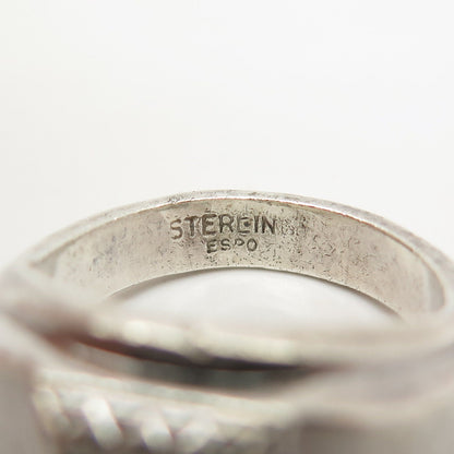 925 Sterling Silver Antique J. Esposito C Z Ring Size 8 3/4