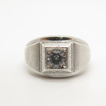 925 Sterling Silver Antique J. Esposito C Z Ring Size 8 3/4