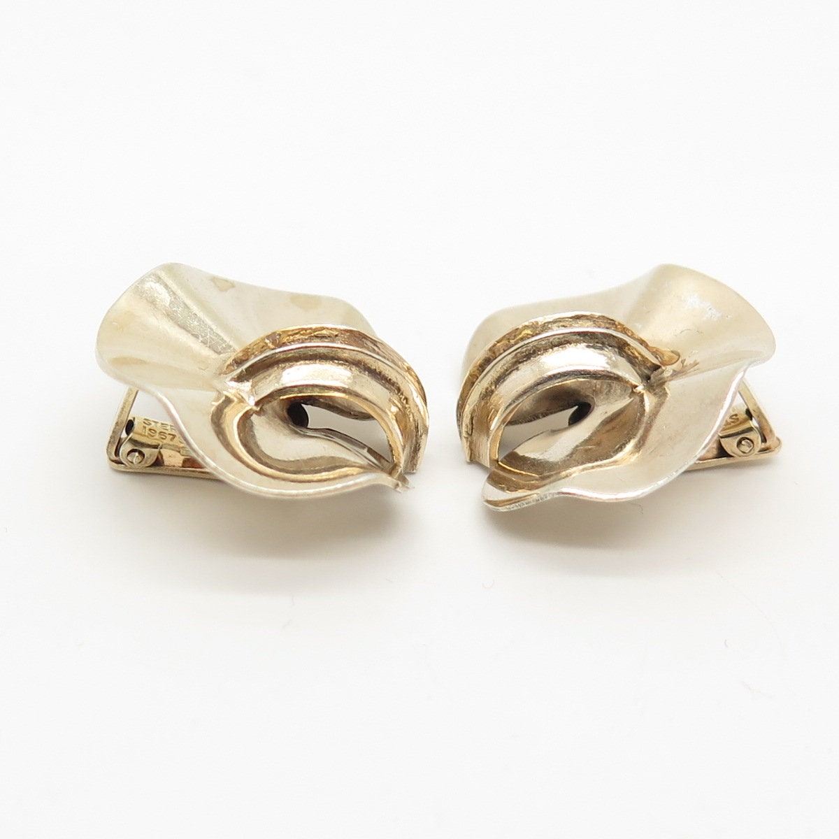 925 Sterling Silver Gold Plated Antique Circle Cufflinks