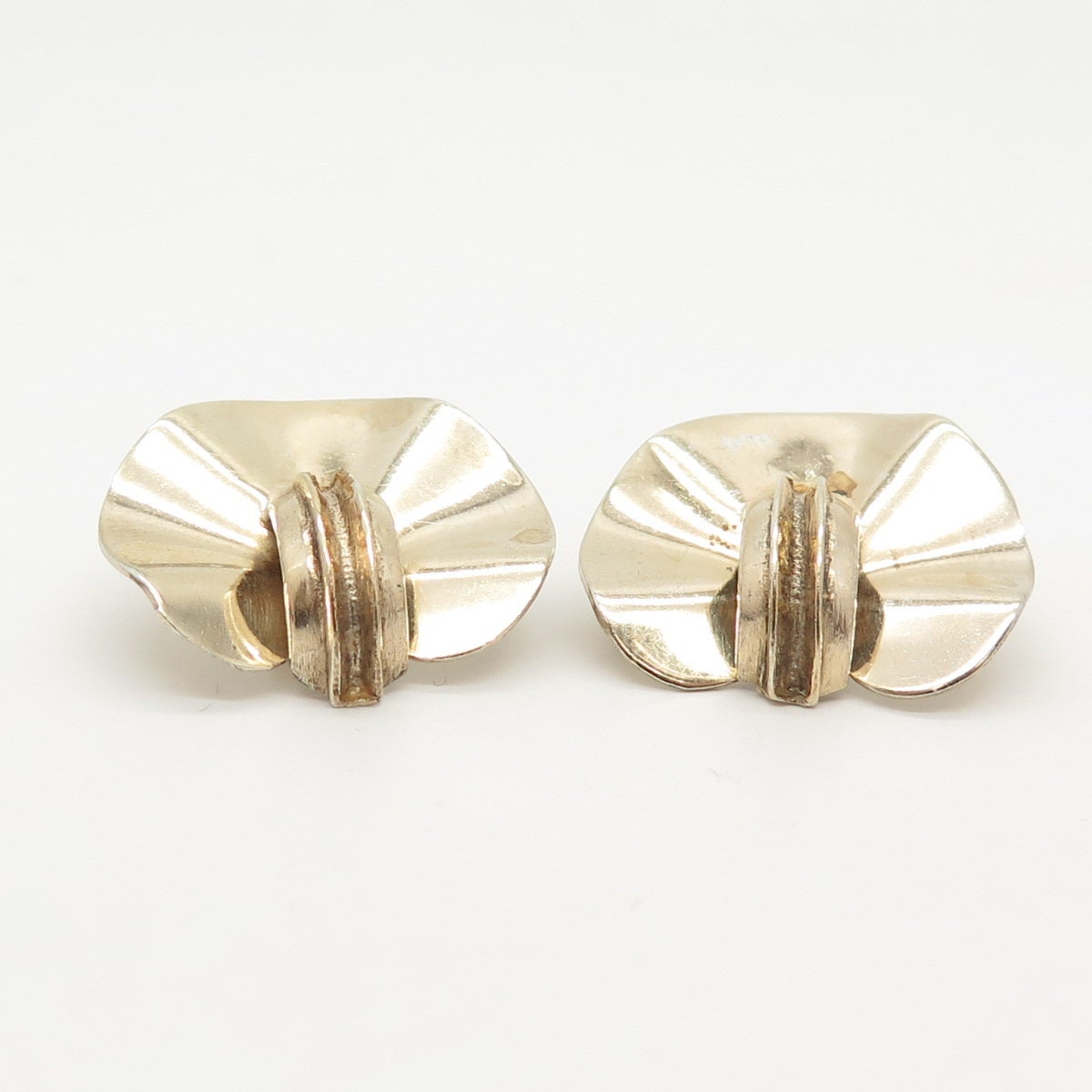 925 Sterling Silver Gold Plated Antique Circle Cufflinks