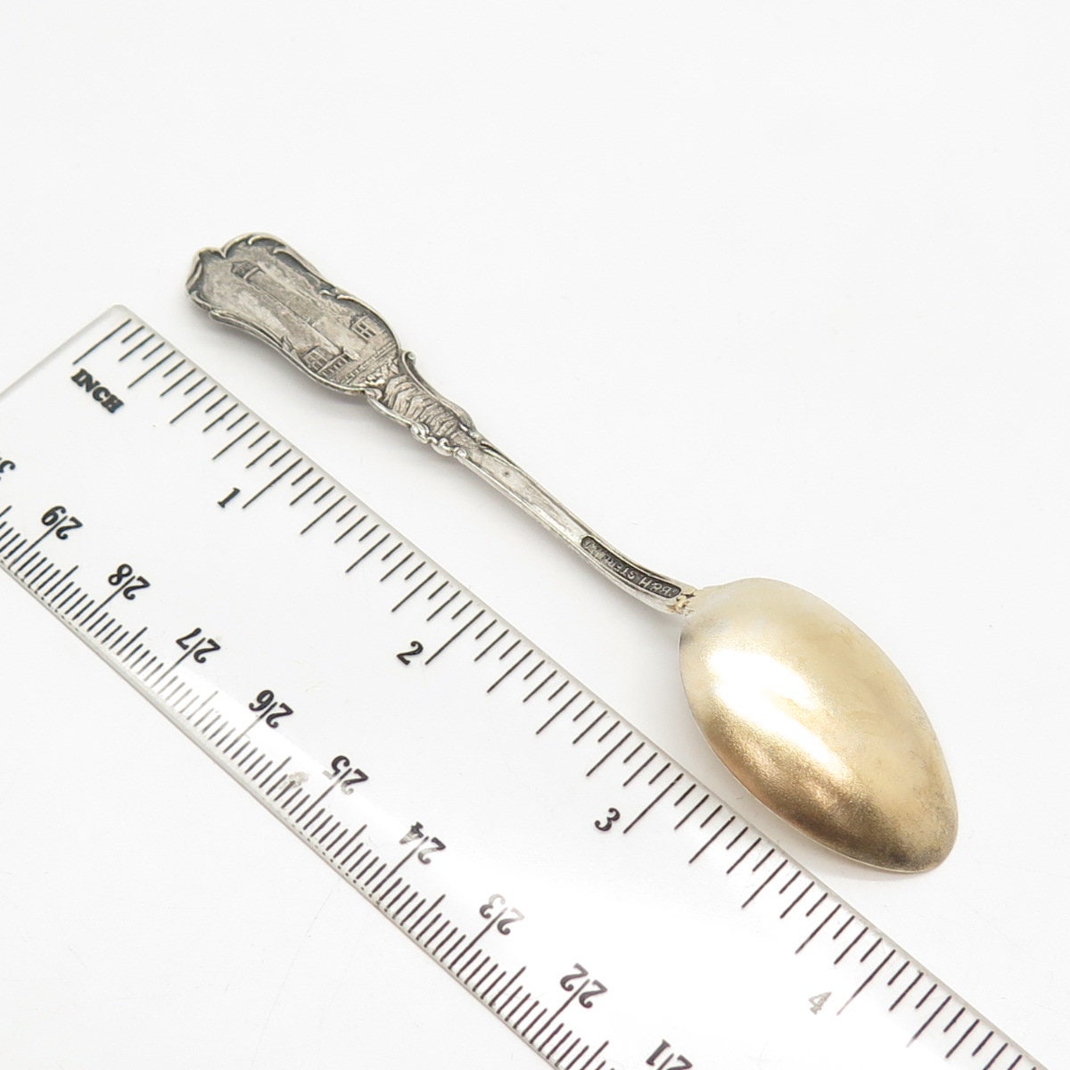 925 Sterling Silver 2-Tone Antique C. Brothers & Heilbronn "Atlantic City" Spoon