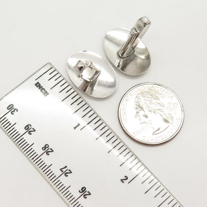 925 Sterling Silver Vintage Anson Textured Oval Cufflinks