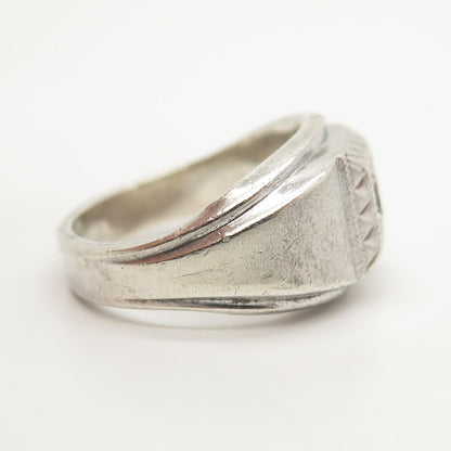 925 Sterling Silver Antique J. Esposito C Z Ring Size 8 3/4