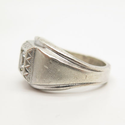 925 Sterling Silver Antique J. Esposito C Z Ring Size 8 3/4