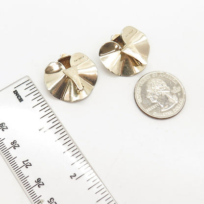 925 Sterling Silver Gold Plated Antique Circle Cufflinks