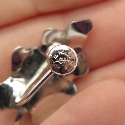 925 Sterling Silver Vintage Carl Art Faux Pearl Screw Back Earrings