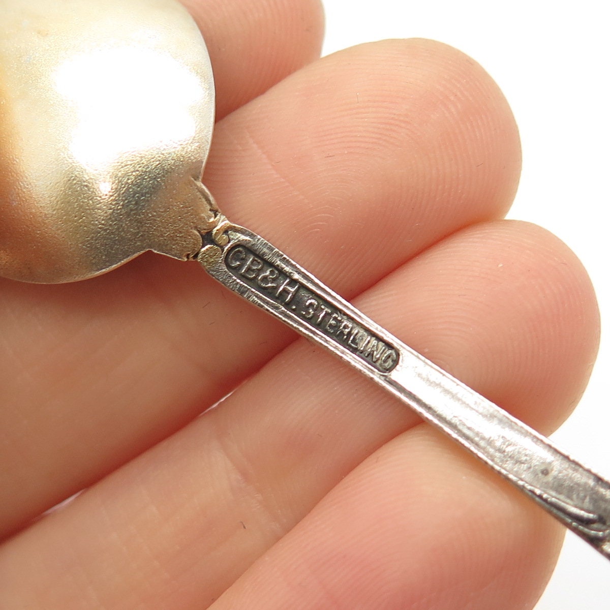 925 Sterling Silver 2-Tone Antique C. Brothers & Heilbronn "Atlantic City" Spoon