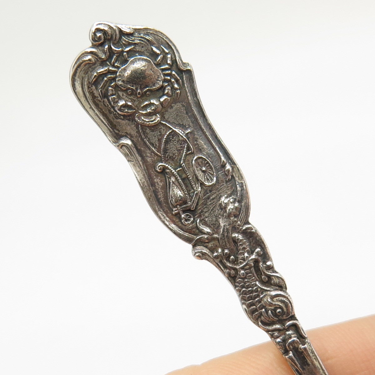 925 Sterling Silver 2-Tone Antique C. Brothers & Heilbronn "Atlantic City" Spoon