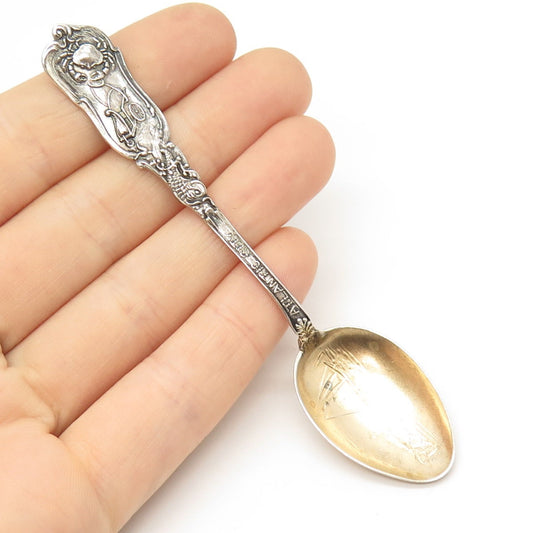 925 Sterling Silver 2-Tone Antique C. Brothers & Heilbronn "Atlantic City" Spoon