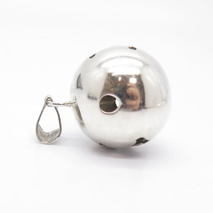 925 Sterling Silver Vintage Mexico Letter "X" Initial Ball Pendant