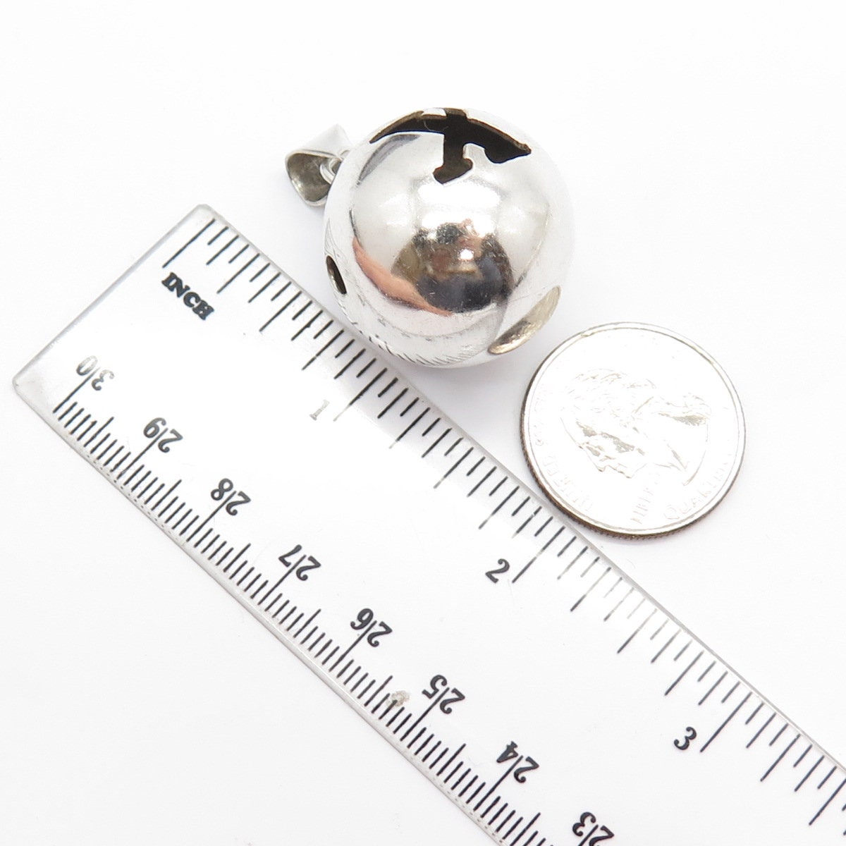 925 Sterling Silver Vintage Mexico Letter "X" Initial Ball Pendant