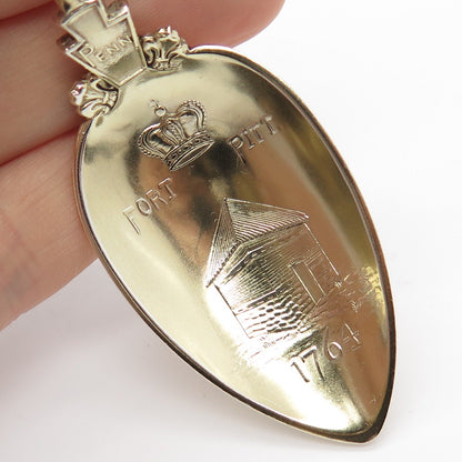 925 Sterling Silver 2-Tone Antique 1891 "Pittsburgh Fort Pitt" Spoon