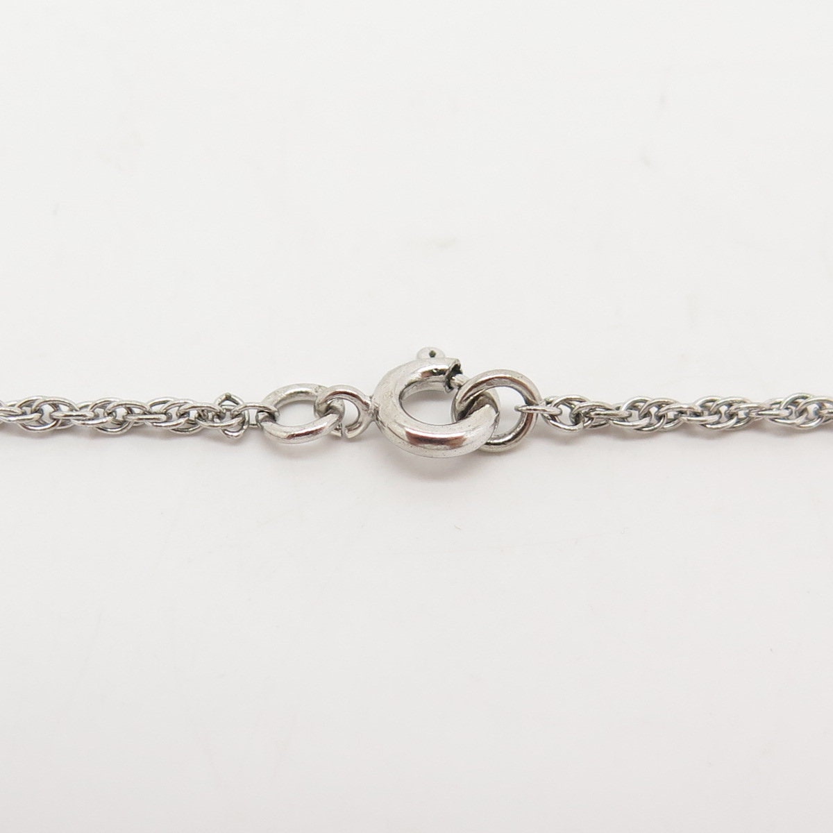 925 Sterling Silver Vintage Anna Lee Amethyst Gem Heart Rolo Chain Necklace 16"