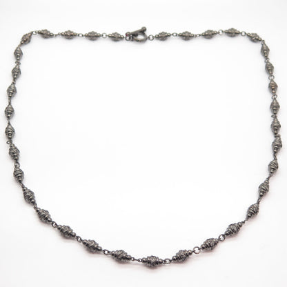 925 Sterling Silver Vintage Real Ruby Gem Bead Chain Necklace 30"