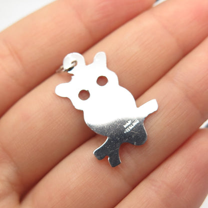 925 Sterling Silver Vintage Bird Charm Pendant