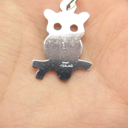 925 Sterling Silver Vintage Bird Charm Pendant