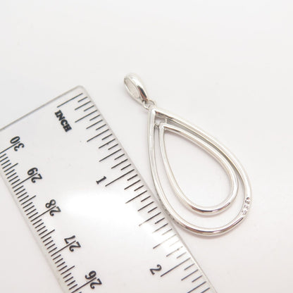 925 Sterling Silver Vintage Maya Real Diamond Modernist Pendant