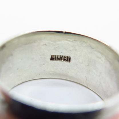 925 Sterling Silver 2-Tone Vintage Classic Band Ring Size 7.5