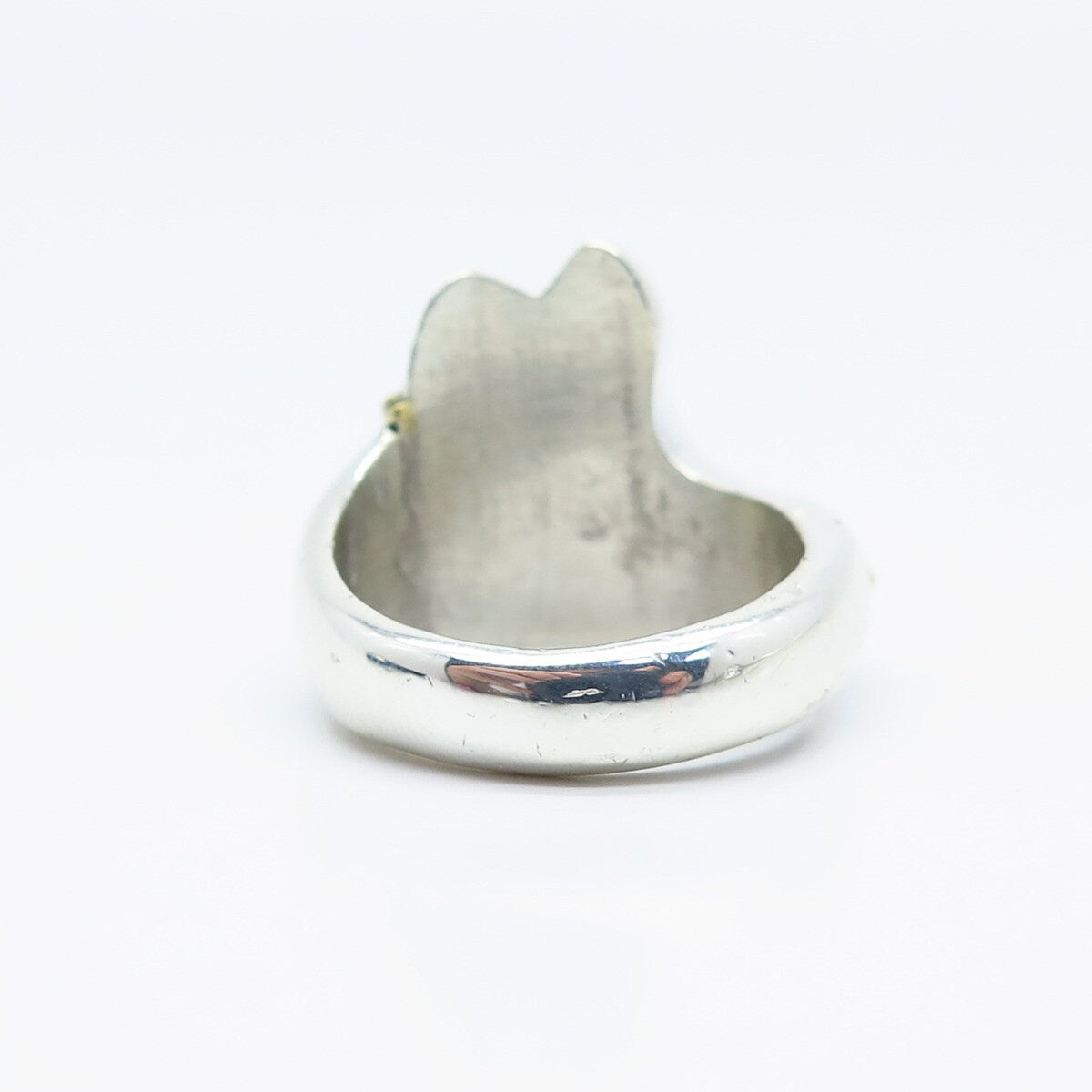 925 Sterling Silver 2-Tone Vintage Ribbed Twisted Ring Size 8.25