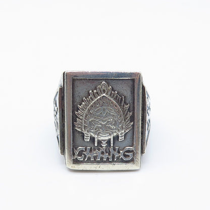 800 Silver Antique "Chang" Chinese Character Signet Ring Size 9.5