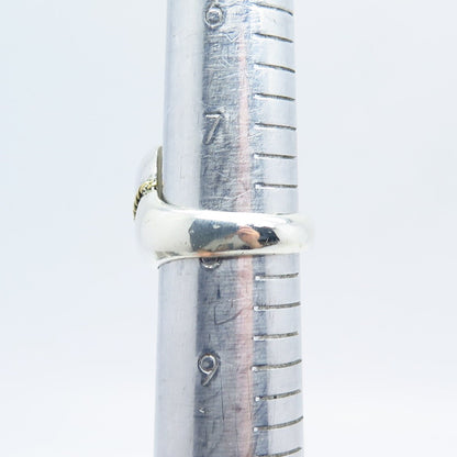 925 Sterling Silver 2-Tone Vintage Ribbed Twisted Ring Size 8.25