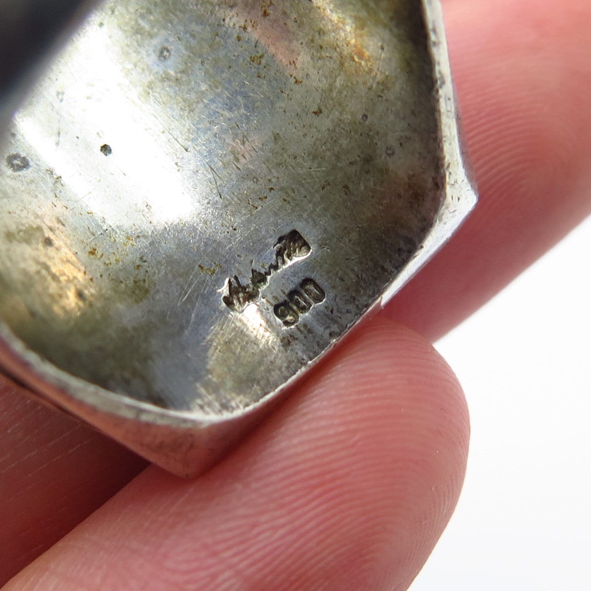 800 Silver Antique "Chang" Chinese Character Signet Ring Size 9.5