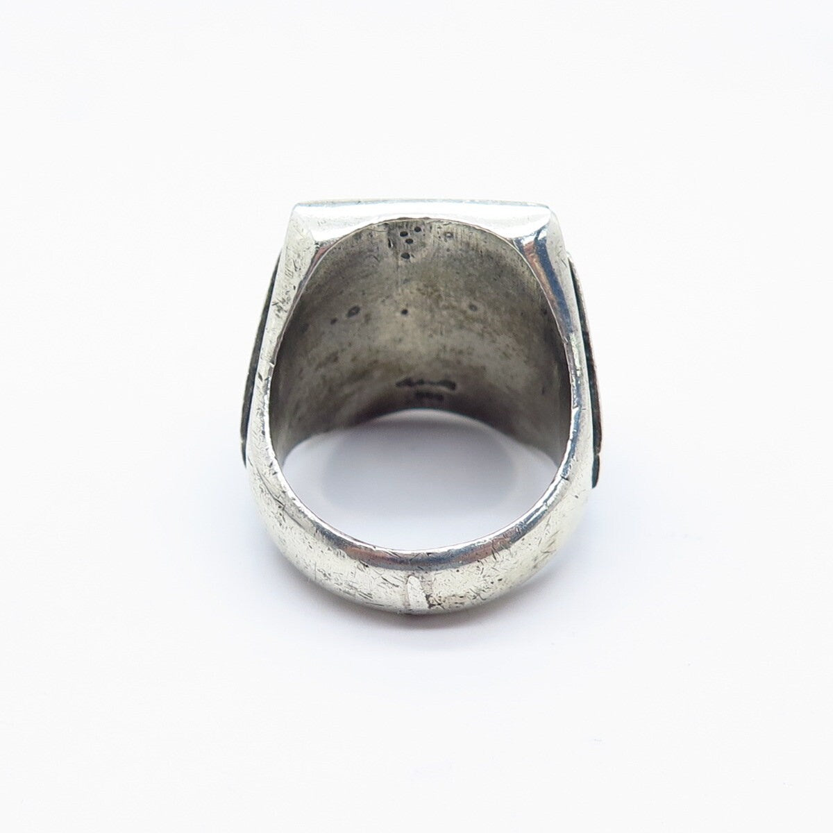 800 Silver Antique "Chang" Chinese Character Signet Ring Size 9.5