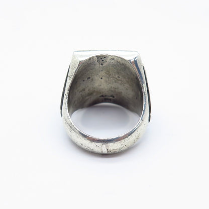 800 Silver Antique "Chang" Chinese Character Signet Ring Size 9.5