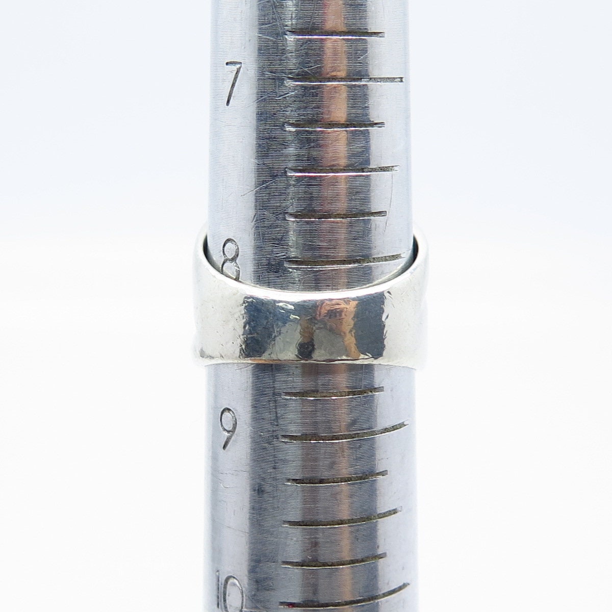 925 Sterling Silver / 14K Gold Vintage Ribbed Wide Ring Size 8.5