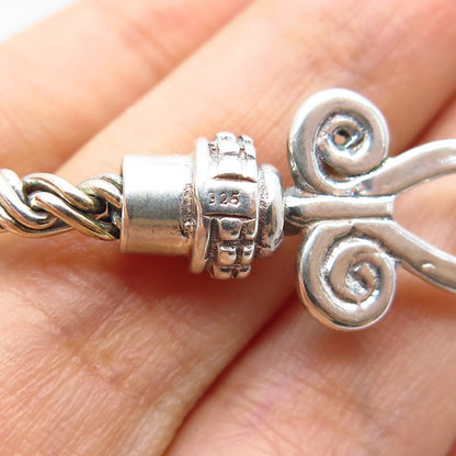 925 Sterling Silver 2-Tone Vintage Real Amethyst Gem Fancy Chain Necklace 16"