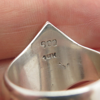 900 Silver / 14K Gold Vintage "WES" Ring Size 9.75