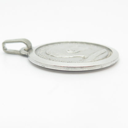 800 Silver Vintage Christopher w/ Baby & Pope Paulus VI Medal Pendant