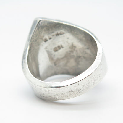 925 Sterling Silver 2-Tone Vintage Mexico Twisted Signet Ring Size 7.75