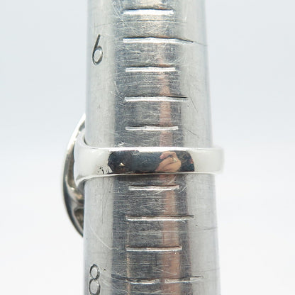 925 Sterling Silver Vintage Real Agate Gemstone Teardrop Ring Size 7
