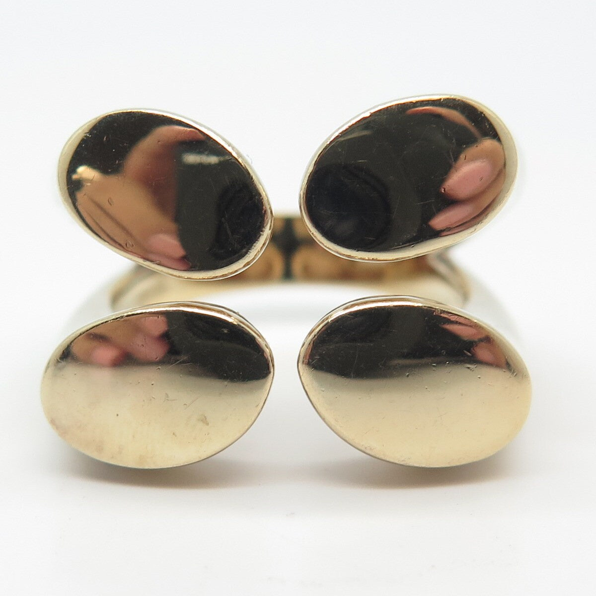 925 Sterling Silver Gold Plated Adjustable Gap Ring Size 8.75