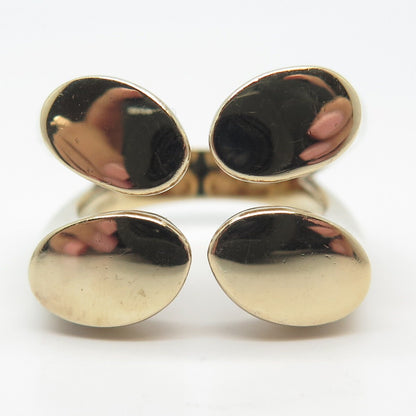 925 Sterling Silver Gold Plated Adjustable Gap Ring Size 8.75