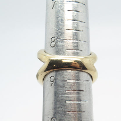 925 Sterling Silver Gold Plated Adjustable Gap Ring Size 8.75