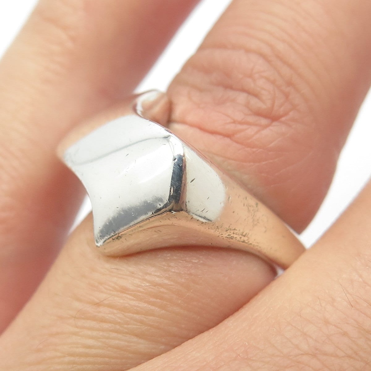 925 Sterling Silver Vintage Abstract Ring Size 5.25