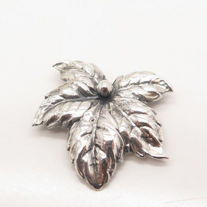 925 Sterling Silver Vintage BEAU Maple Leaf Pin Brooch