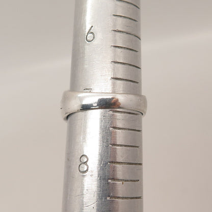 925 Sterling Silver Vintage Ribbed Ring Size 7.25