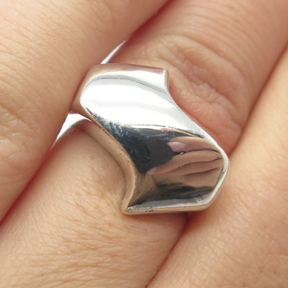 925 Sterling Silver Vintage Abstract Ring Size 5.25