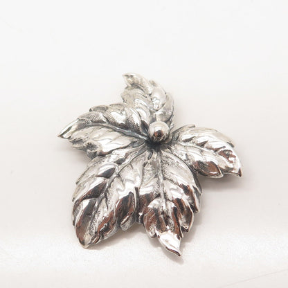 925 Sterling Silver Vintage BEAU Maple Leaf Pin Brooch