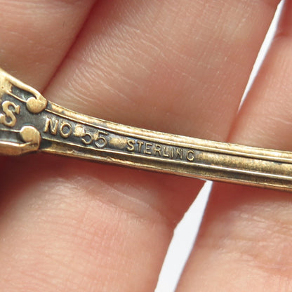 925 Sterling Silver Gold Plated Antique Shepard Mfg. Co. Enamel "August" Spoon