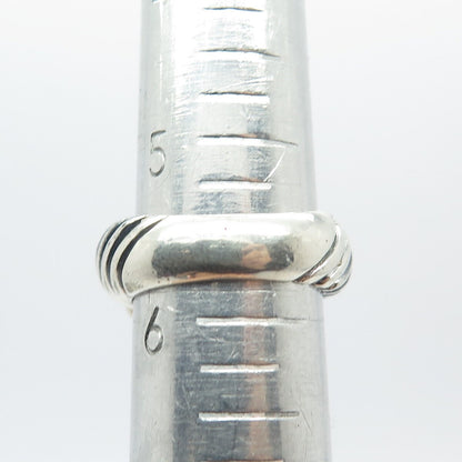 925 Sterling Silver / 14K Gold Vintage Real Blue Topaz Gemstone Ring Size 5.75